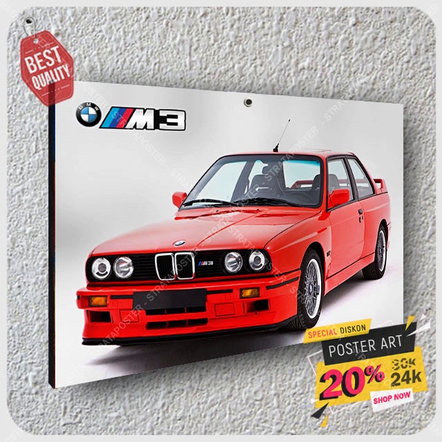 Hiasan dinding mobil klasik - Poster Mobil BMW - Poster vintage - Poster - Pajangan dinding - Automotif - 203050STA