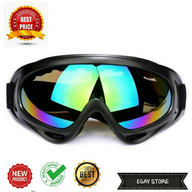 Kacamata Goggle SKI Tactical / Kacamata Sepeda Sepeda Motor Pelindung Mata Lensa Wide UV Terlaris