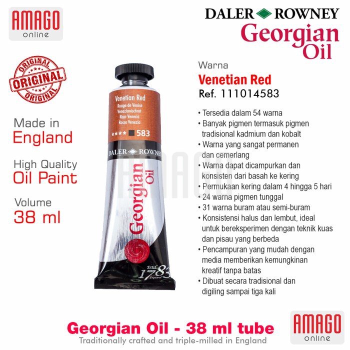 DALER-ROWNEY - GEORGIAN OIL 38 ml - VENETIAN RED - 111014583