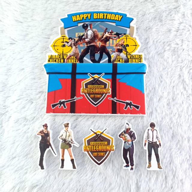 cake topper/topper kue PUBG/hiasan kue STYROFOAM PUBG