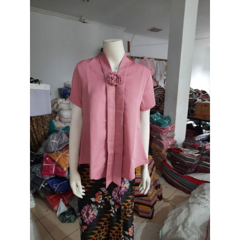 (Pd92/100) Kebaya Floy kutubaru kartini encim PENDEK BALOTELI busui KeroncongBusana (PDK)-Dusty Pink