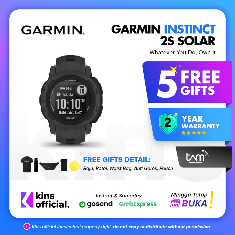 Garmin Instinct 2S Solar &amp; 2S Solar Surf Edition - Garansi Resmi TAM 2 Tahun