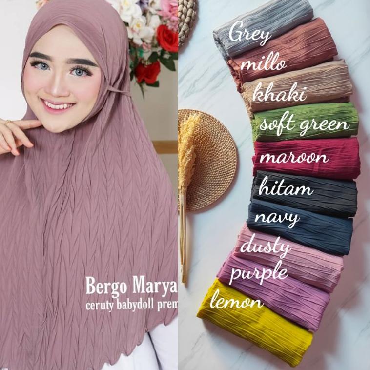 TERMURAH JILBAB BERGO PLISKET PADI / ZIGZAG