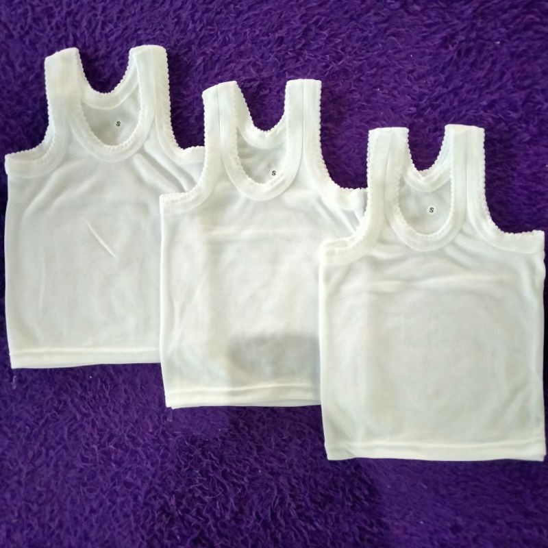 (3 pcs) KAOS SINGLET Polos Tebal Kaos Dalam Anak Perlengkapan Bayi TERMURAH