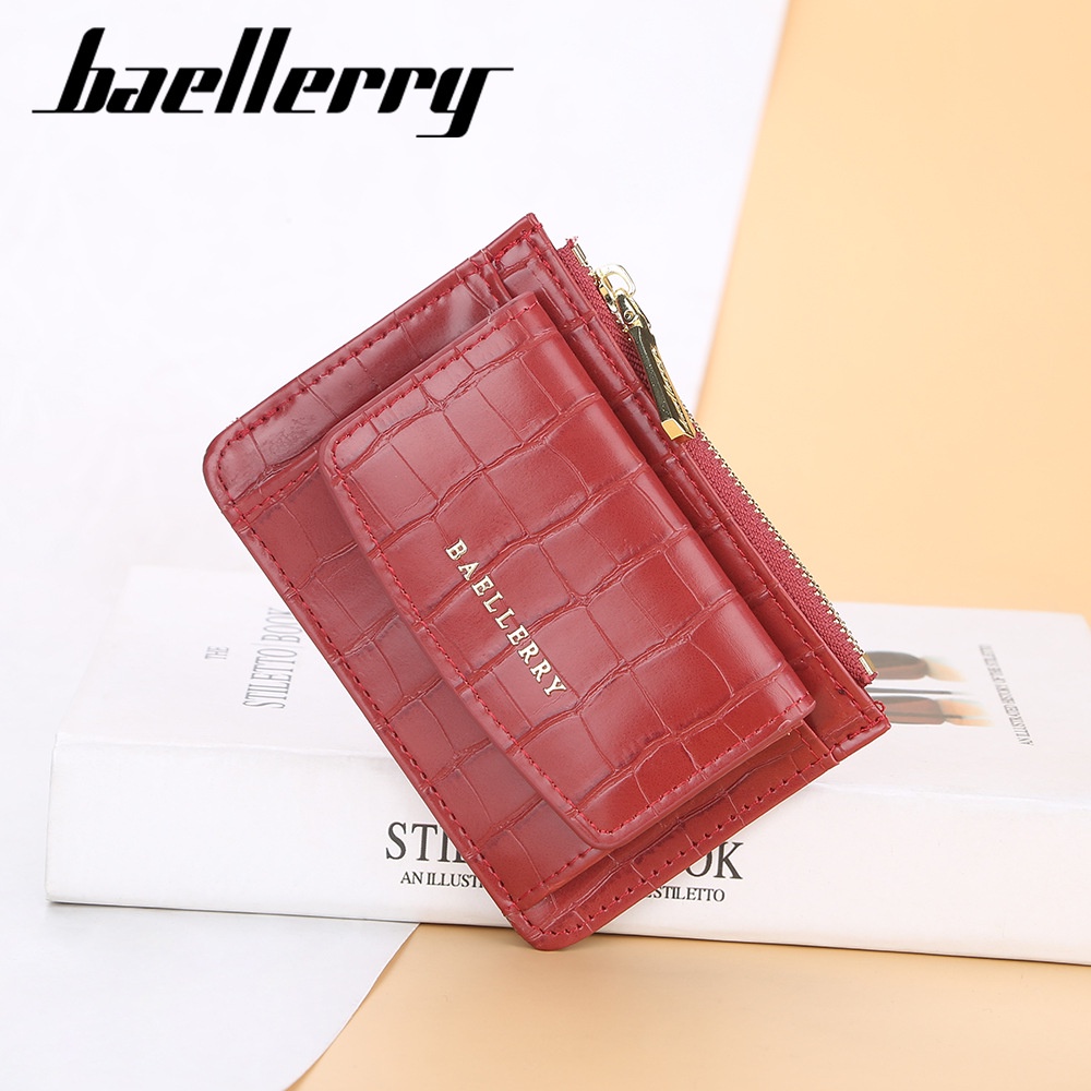 [BISA COD] BAELLERRY NR083 Dompet Kartu Wanita Bahan Kulit PU Leather Premium