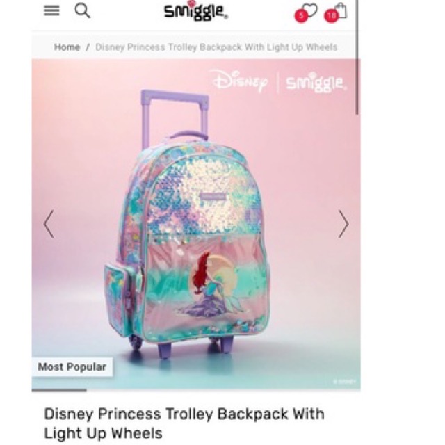 smiggle trolley ariel princess