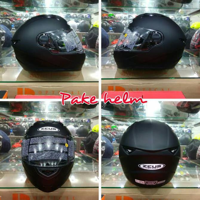 Promo Helm Zeus Full Face Helm Zeus 811 Black Doff Solid - Terlaris