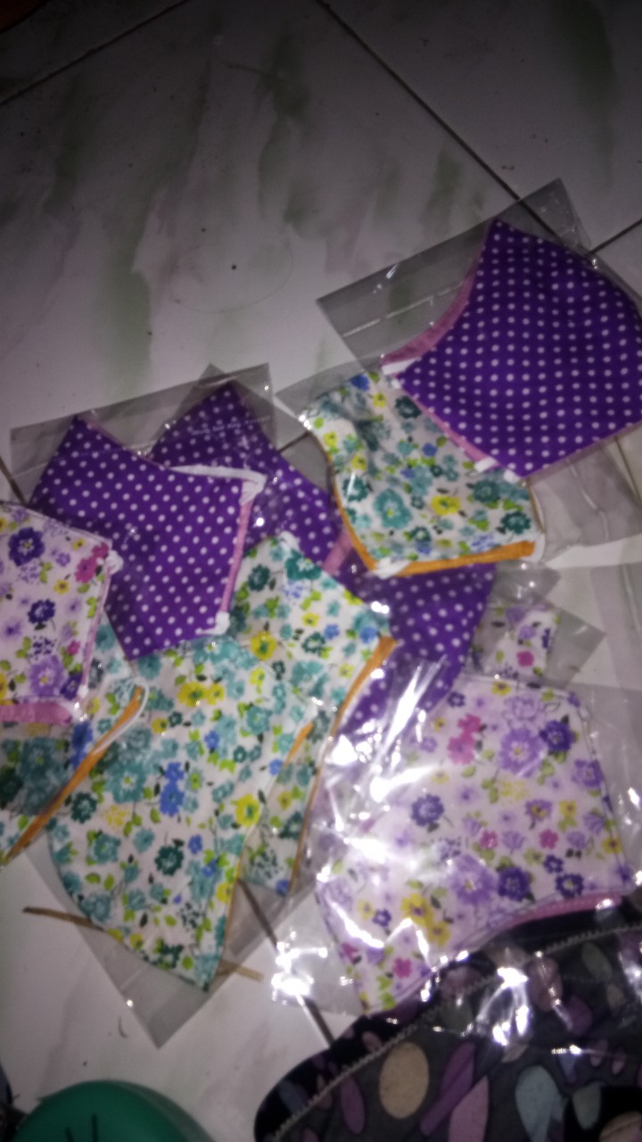 Masker Motif 2 Lapis Baham Katun Tebal