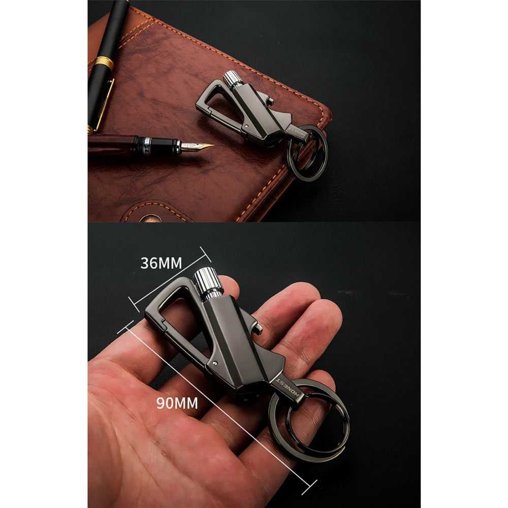 ˆVV² HONEST Korek Api Gantungan Kunci Flint Starter Carabiner Multifungsi Pembuka Botol Murah