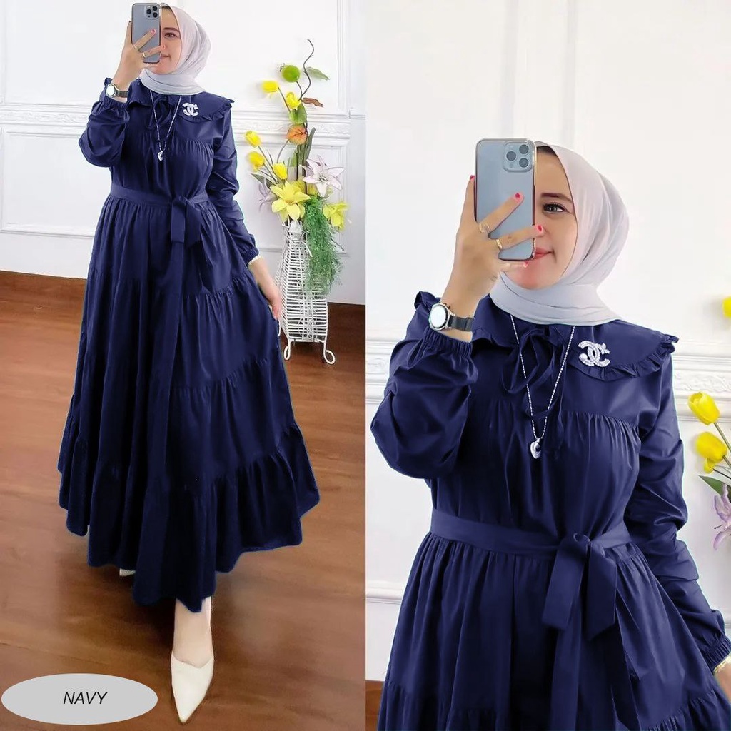 Gamis Baju Muslim Wanita Syari Bahan Rayon Motif Terbaru Murah