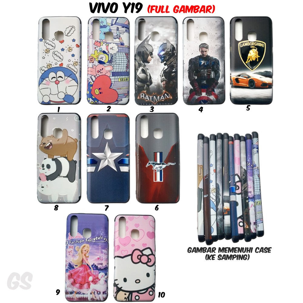 CASE HARDCASE Vivo Y19 Full Print Gambar Karakter Case