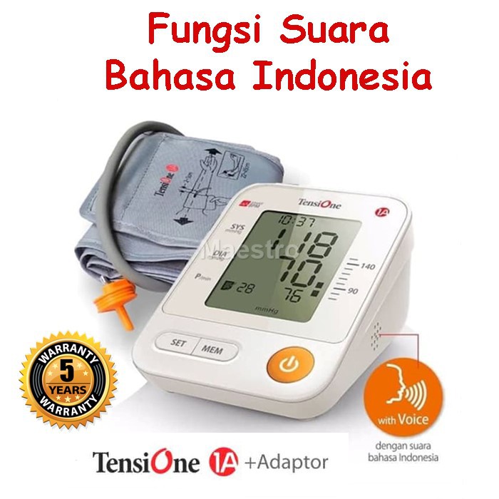 Tensimeter Digital Dengan Suara Bahasa Indonesia TensiOne 1A Alat Tensi Darah