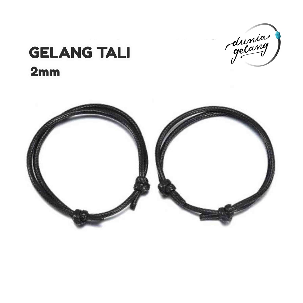 GELANG TALI KOREA POLOS 2 MM / GELANG PRIA WANITA ANAK BISA DI BESAR KECILKAN / AKSESORIS / DUNIA GELANG