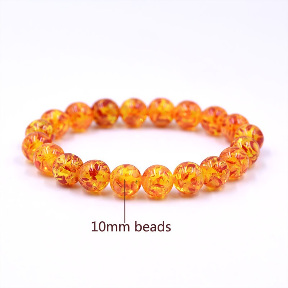 Hu Hu Hu Hu Hu Alat Bantu Pasang Kacamata♡ Gelang Manik-Manik Batu Amber Buatan Ukuran 8mm / 10mm Untuk Pria Dan Wanita