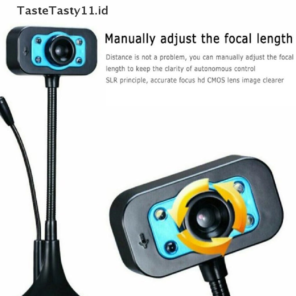 (TasteTasty) Kamera Webcam USB 2.0 HD Dengan Mic Untuk Komputer / Laptop / Desktop