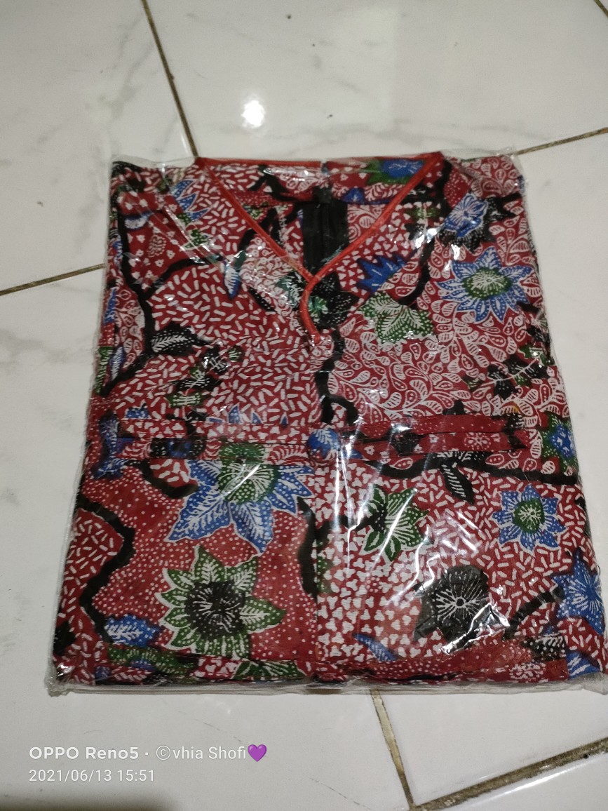 Atasan Dress Batik Wanita Daun Setaman Tb0022sb