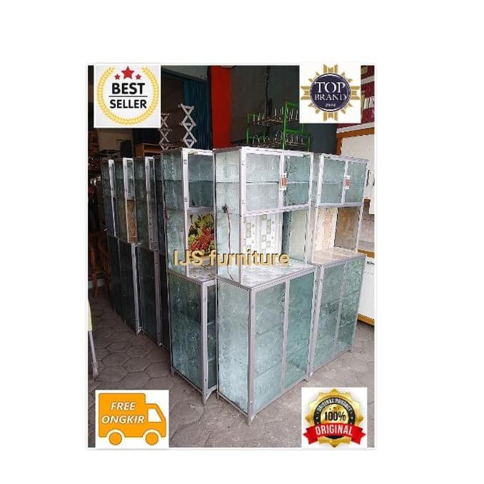 Rak Piring Mini 2 Pintu Kaca Polos Mak.Itam665