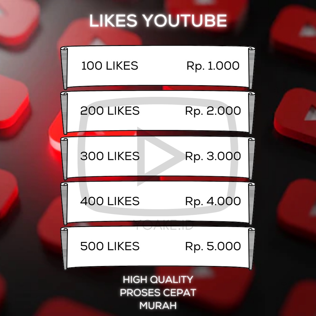 YOAKE Like Non Drop Likes Yt Dengan Refill Termurah Proses Cepat Likes Youtube Real Worldwide Murah 