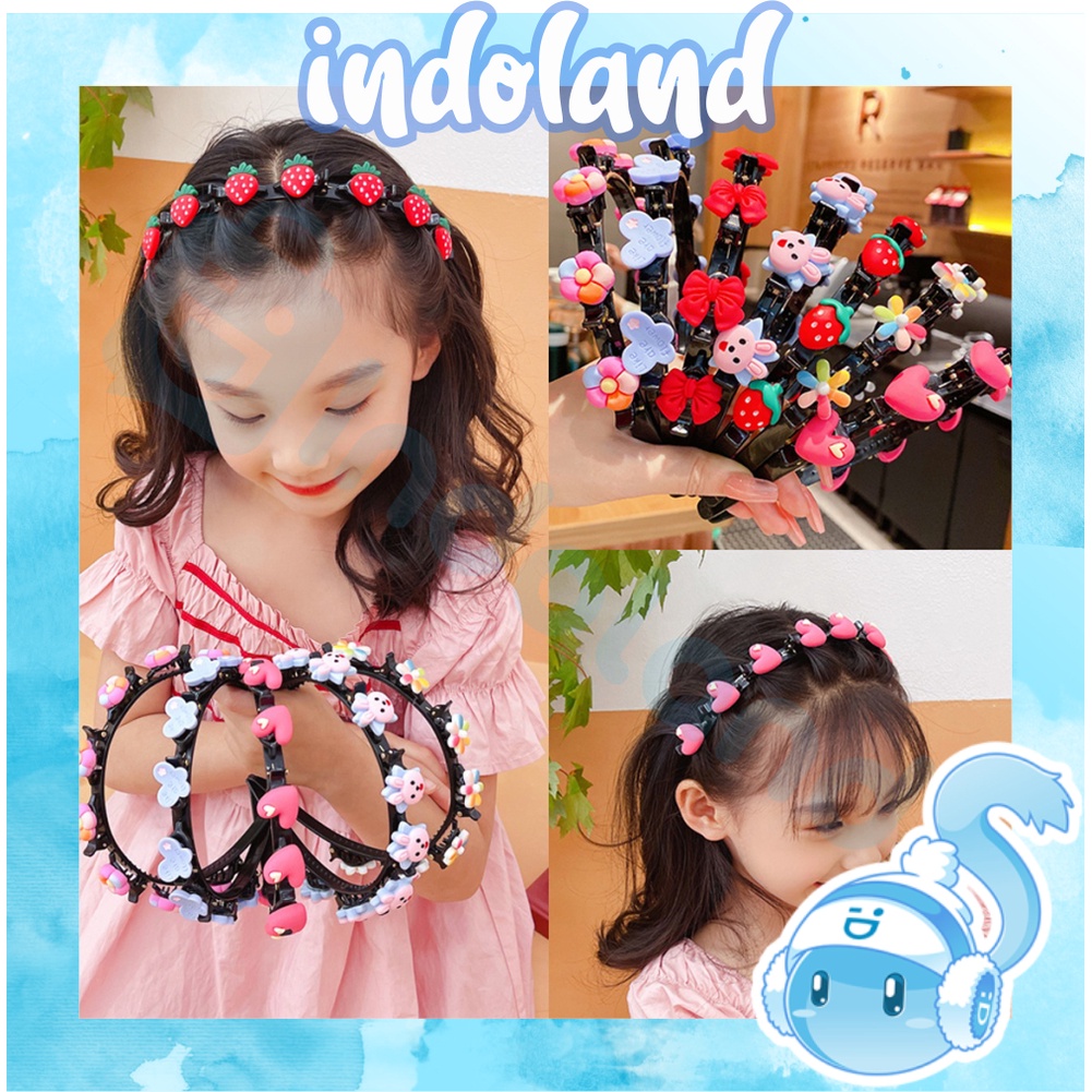 ☀ INDOLAND ☀ Bando Anak Bandana Kepang Motif Karakter Lucu Korea Import R700