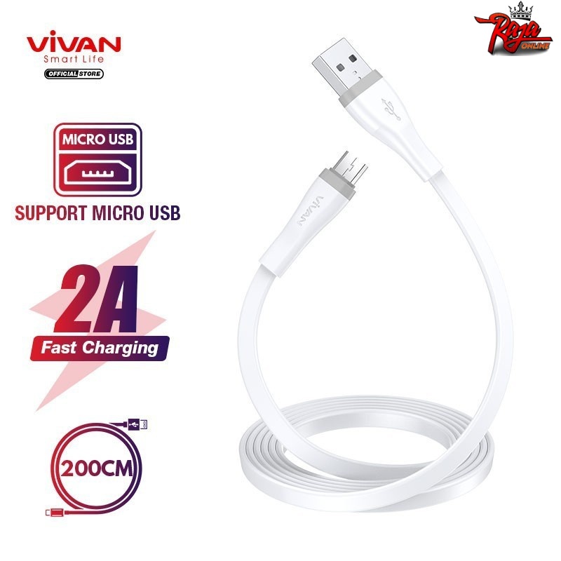 SM200S - VIVAN SM200S KABEL DATA MICRO USB FAST CHARGING FOR ANDROID 2A 2M