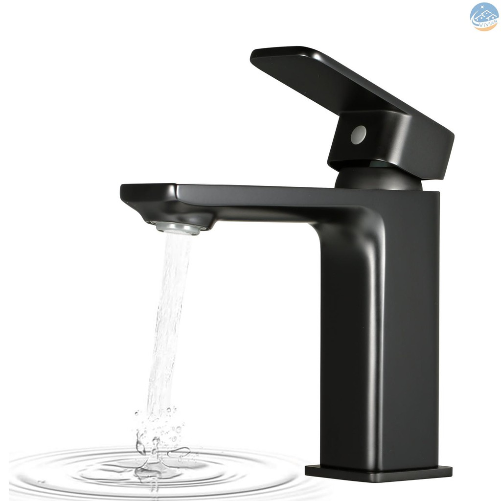 Vian Single Handle Bathroom Bar Sink Faucet Kitchen Basin Faucet Matte Black Finished Ceramic Valve Core Copper Hot And Cold Water Mixed Water Tap Shopee Indonesia