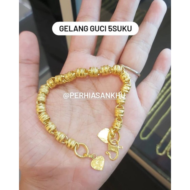 gelang kalung guci 5suku repl emas 24k / emas sepuhan