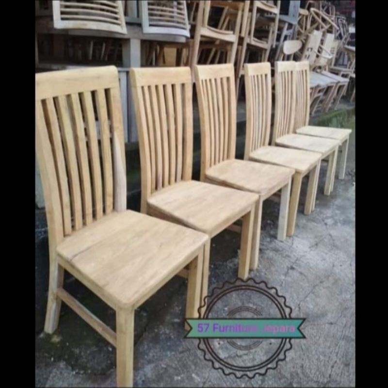 Kursi makan kayu jati mentahan
