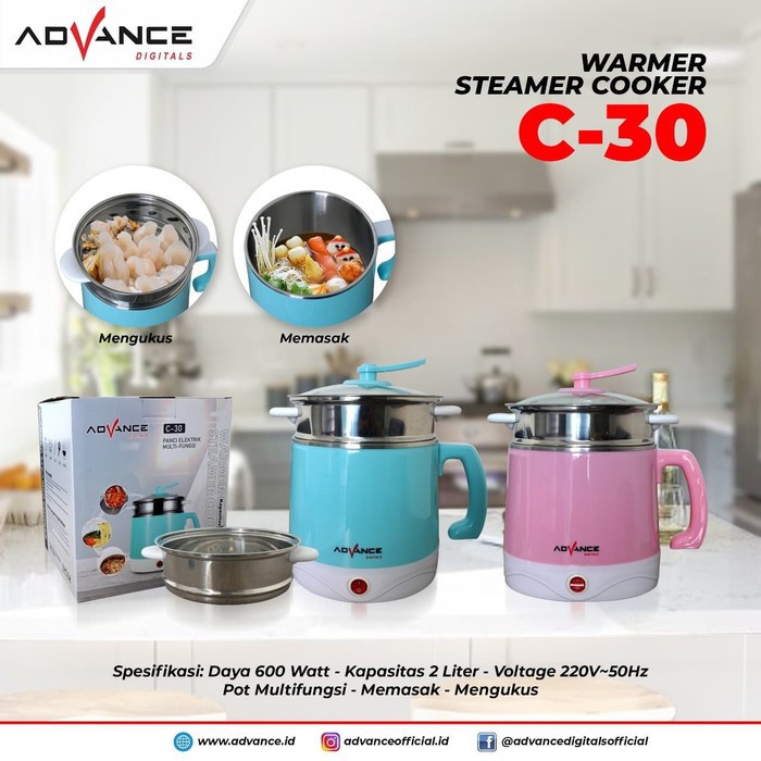 ADVANCE C 30 - Panci Elektrik Multi Fungsi / Steamer Warmer Cooker 2 Liter