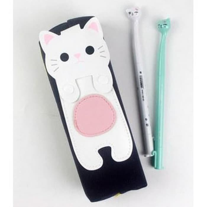

em156 Kotak Pensil Cute Kawai Cat - Black