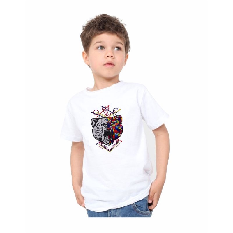 kaos anak baju anak 2-10 tahun oblong anak motif panda beruang  size S M L XL