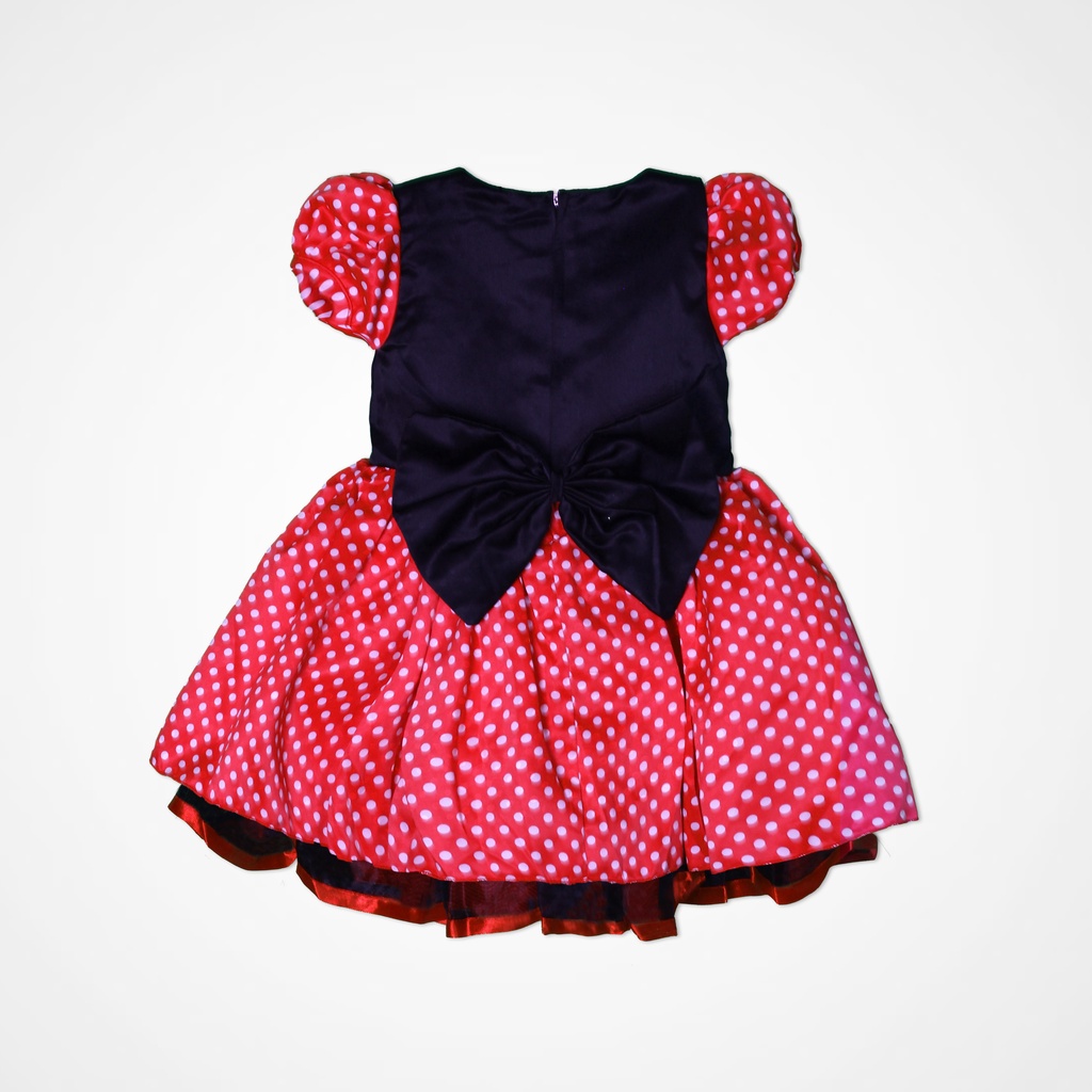 Valerie Dress Anak Perempuan Karakter Minnie Mouse Satin Lace Pita Premium 1027