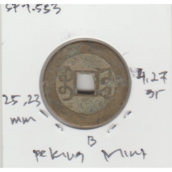 Koin Gobog Cina Dinasti QING 1644M.25.23mm.4.27gr.PEKING MINT. sp1533