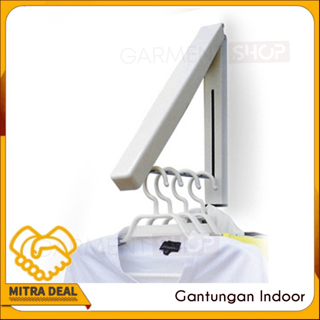 [COD] Gantungan Baju Indoor Lipat Tempel Dinding Hanger Baju Rak Baju Jemuran