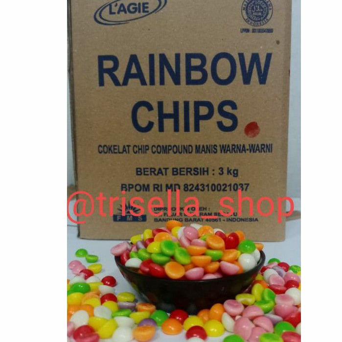 

choco chips Rainbow l'agie 250gr