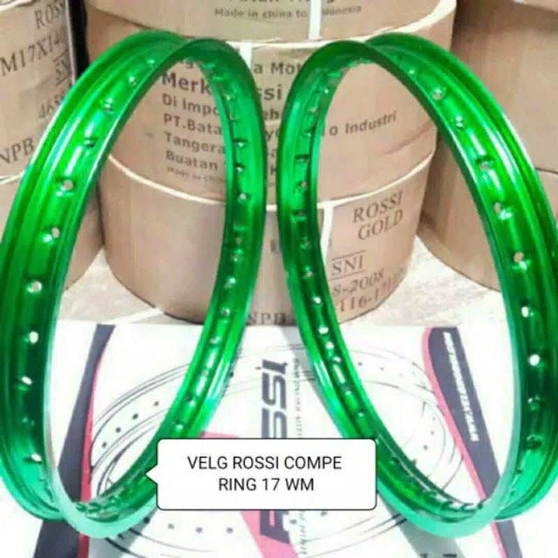 VELG ROSSI COMPE RING 17 UKURAN 140X17 SEPASANG HIJAU POLOS