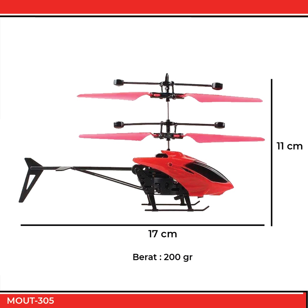 Mainan Edukasi Anak Helikopter Remote Control Sensor Tangan Pesawat Terbang Batre Charger Miniatur Mini Lucu Permainan Outdoor Anak-anak