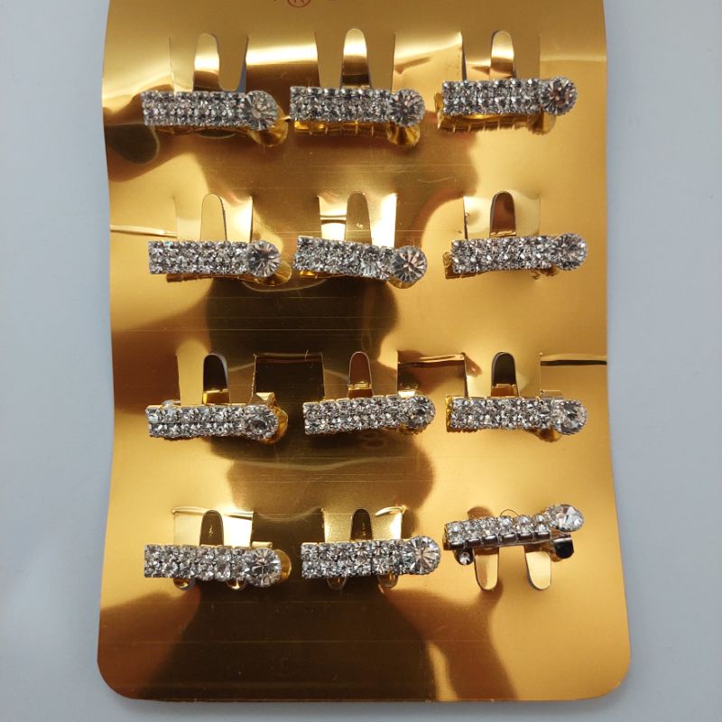 BROS DAGU Kecil Hijab Jilbab Aksesoris Wanita Muslim Cantik Full Mata Bros dagu murah.-Putih A