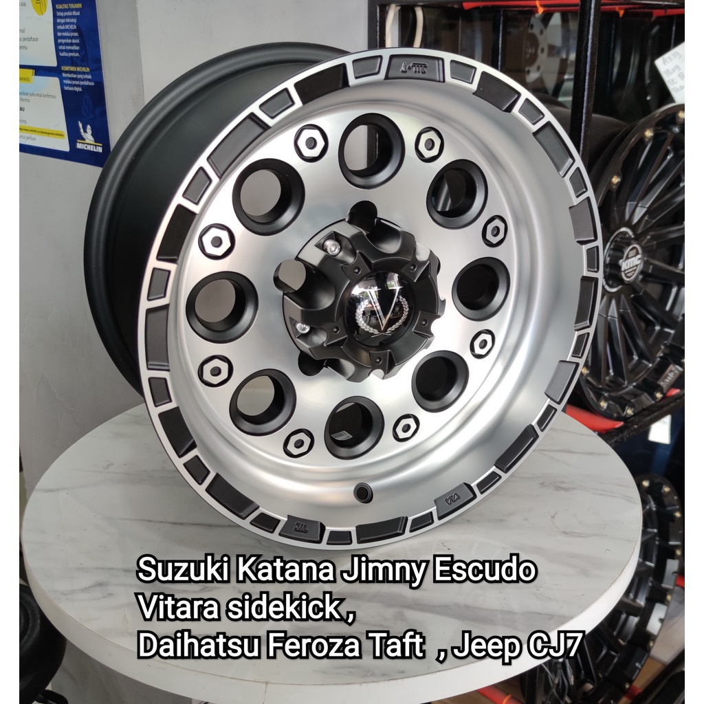 4pcs Velg Mickey thomson 521 15x8.0 5h 139.7 et -27 bisa untuk Mobil Daihatsu  Feroza  Taft   Jeep  