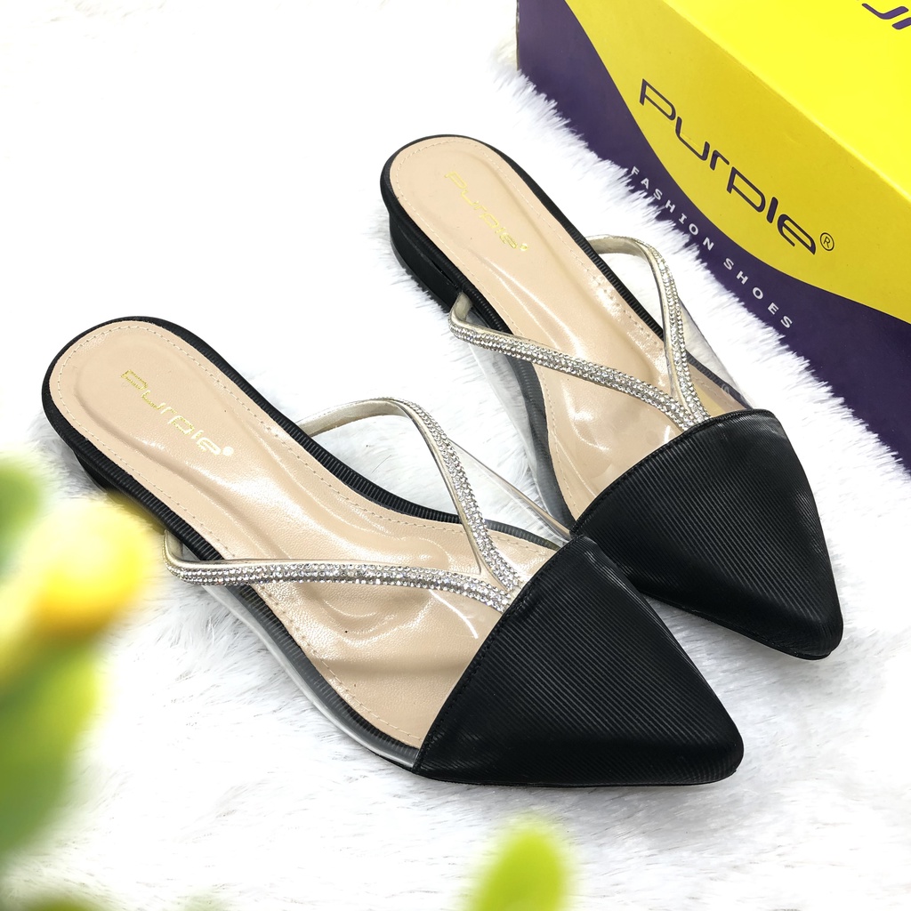 Sandal Flat Purple Elsa Series Teplek Bapau Terbaru