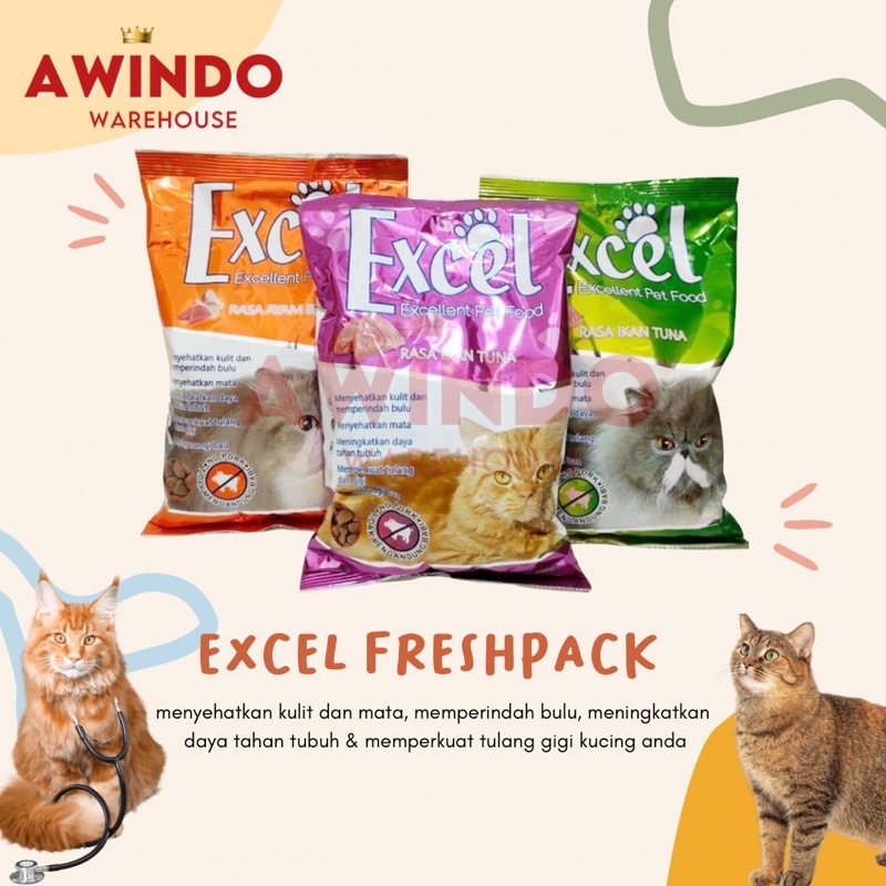 EXCEL FRESHPACK 500GR - Makanan Pakan Kucing Kering Dewasa Adult 500 gr