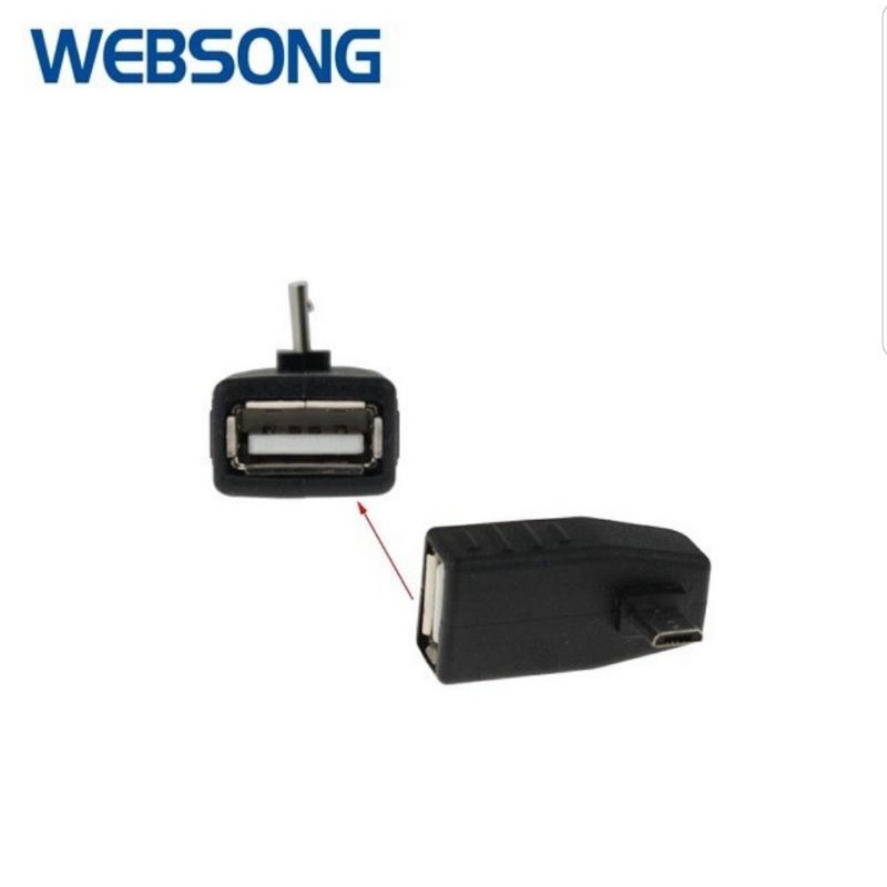 Connector USB Micro to USB Female OTG 90Degree L Shape websong