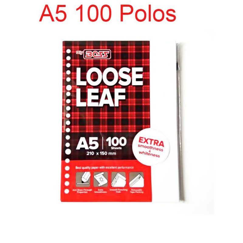 Kertas file A5 loose leaf polos isi binder map