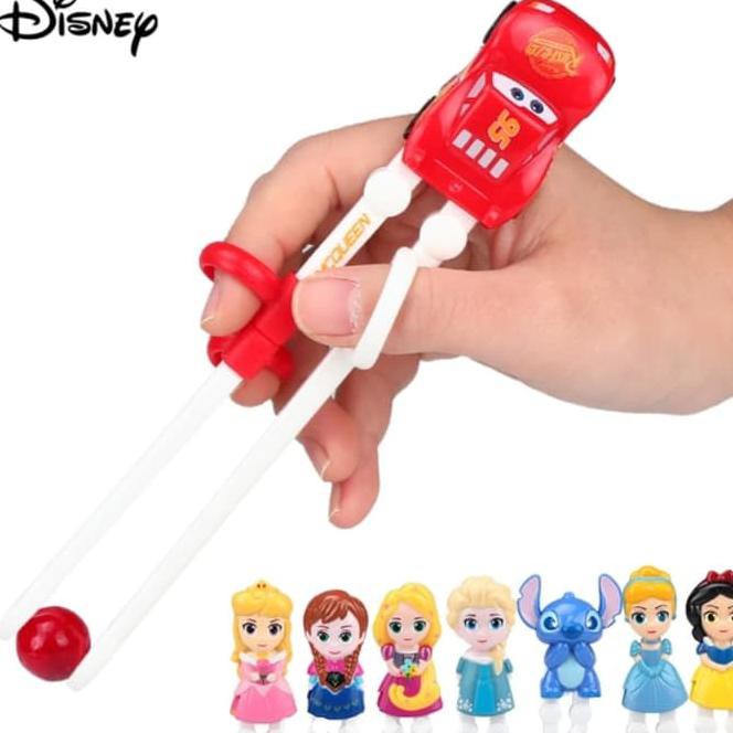 TRFY DISNEY TRAINING CHOPSTICK PRINCESS MCQUEEN CARS MONSTER SUMPIT ANAK 9J38