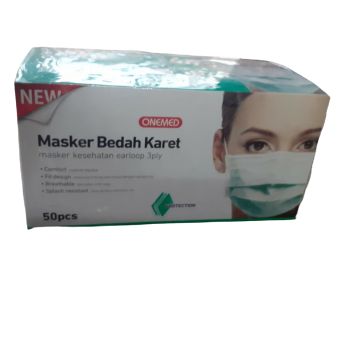 New Masker Karet Earlopp Hijau box 50pcs Tissu 3ply