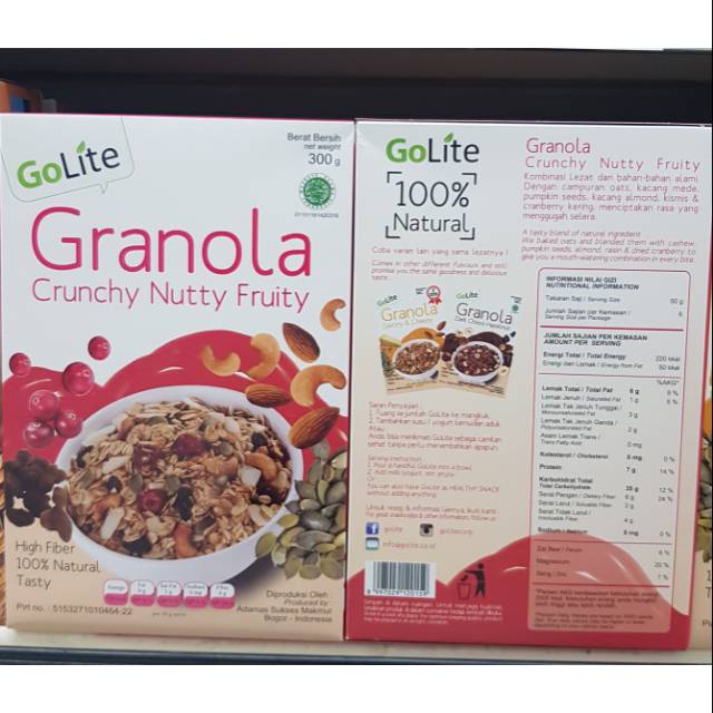 

Go lite granola crunchy nutty fruity 300gr