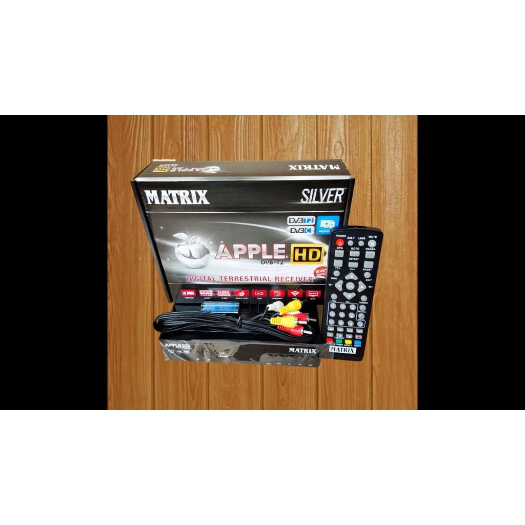 Set Top Box Tv Digital Matrix DVB T2 Apple HD EWS / set top box dvb t2 / set box tv digital / box tv digital / set top box tv tabung / stb dvb t2