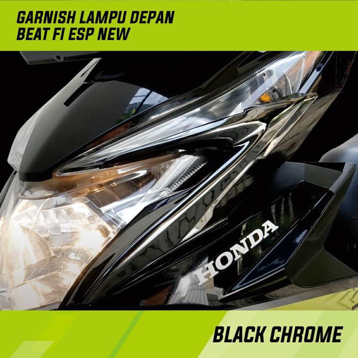 Garnish alis lampu depan honda beat TGP black chrome