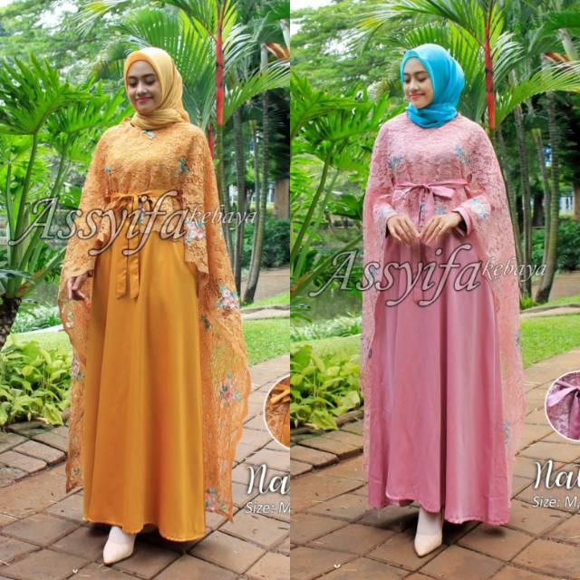 Set kebaya brokat gamis long cape 4