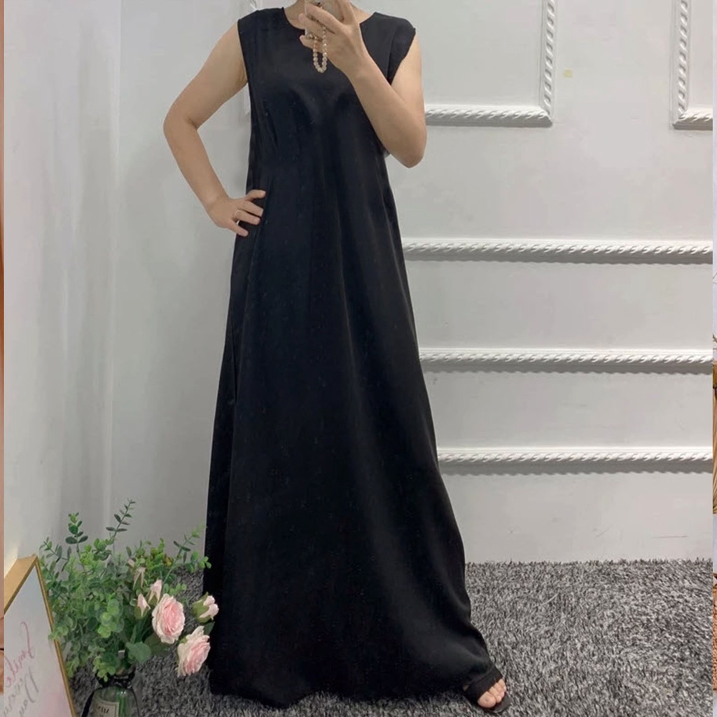 (BISA COD) INNER DRESS ABAYA ARAB/ INNERDRESS TANPA LENGAN/INNER ABAYA TURKI