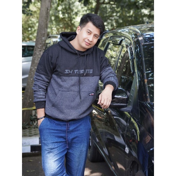 Hoodie Long SH Terate - Black Dark Grey